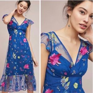 Anthropologie embroidered Topaz dress by Tracy Reese, NWT, size 6